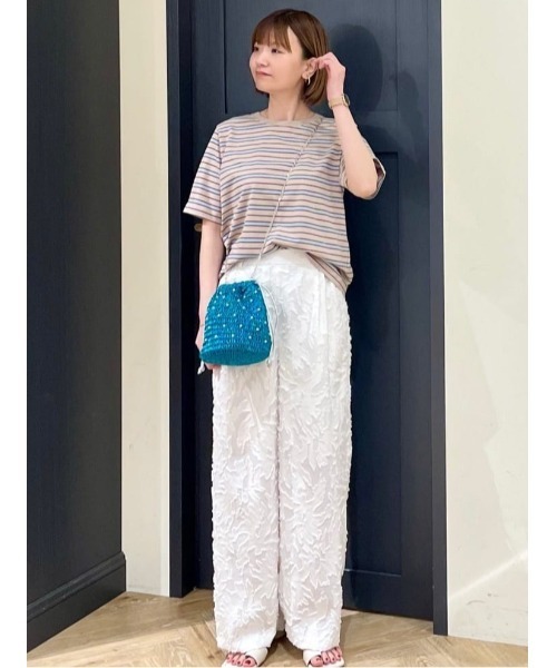 Te chichi（テチチ）の「マルチボーダーTシャツ（Tシャツ/カットソー・レディース・ブラック/ネイビー/ベージュ・F）」の9枚目の写真