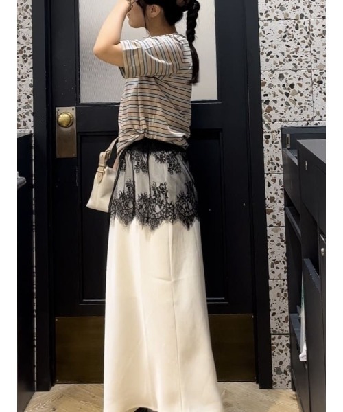 Te chichi（テチチ）の「マルチボーダーTシャツ（Tシャツ/カットソー・レディース・ブラック/ネイビー/ベージュ・F）」の14枚目の写真