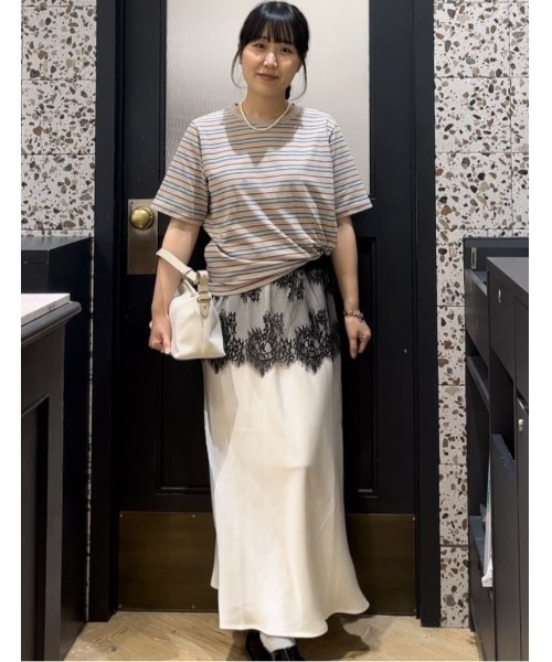 Te chichi（テチチ）の「マルチボーダーTシャツ（Tシャツ/カットソー・レディース・ブラック/ネイビー/ベージュ・F）」の13枚目の写真