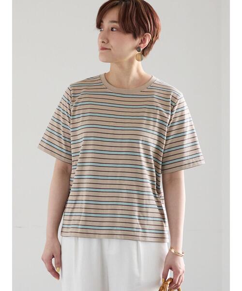 Te chichi（テチチ）の「マルチボーダーTシャツ（Tシャツ/カットソー・レディース・ブラック/ネイビー/ベージュ・F）」の12枚目の写真