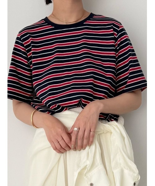 Te chichi（テチチ）の「マルチボーダーTシャツ（Tシャツ/カットソー・レディース・ブラック/ネイビー/ベージュ・F）」の20枚目の写真