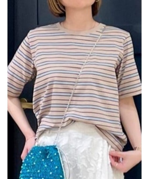 Te chichi（テチチ）の「マルチボーダーTシャツ（Tシャツ/カットソー・レディース・ブラック/ネイビー/ベージュ・F）」の11枚目の写真