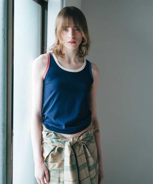 soduk（スドーク）の「【soduk】26SS新作 circle tank top / サークルタンクトップ（タンクトップ・レディース・ブラック/ブラウン/ネイビー・ONE SIZE）」の3枚目の写真