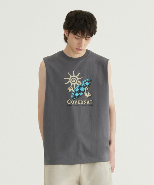 COVERNAT(カバーナット)の「チェックボードグラフィックスリーブレスチャコール(Tシャツ/カットソー・メンズ・その他・SMALL/MEDIUM/LARGE/X-LARGE/XX-LARGE)」の2枚目の写真