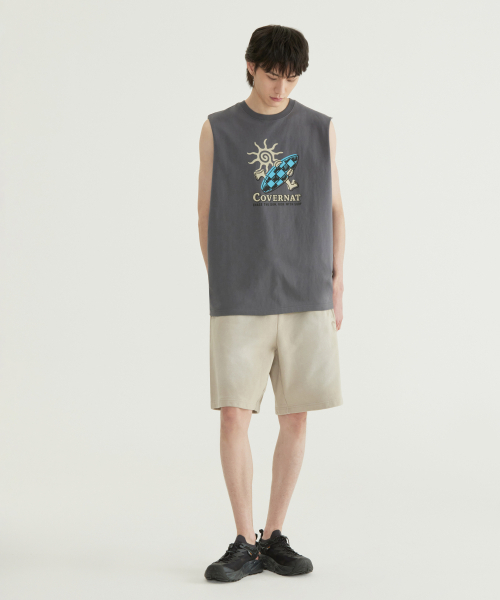 COVERNAT(カバーナット)の「チェックボードグラフィックスリーブレスチャコール(Tシャツ/カットソー・メンズ・その他・SMALL/MEDIUM/LARGE/X-LARGE/XX-LARGE)」の4枚目の写真