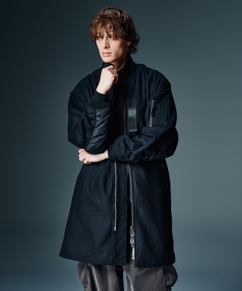 ラスト1点‼️ 原価4.6万円 Glamb ー チャイナメルトンコート 黒 Melton MA-1 Coat / メルトンMA-1コート（MA-1）｜glamb（グラム）の