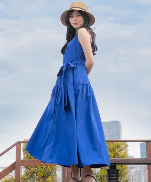 NOELA(ノエラ)の「タフタリボンワンピース(ワンピース・レディース・ブルー/オフホワイト/ブラック・M/S)」の3枚目の写真