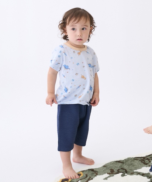 petit main(プティマイン)の「BOYS半袖パジャマ(ルームウェア/パジャマ・キッズ・ネイビー/エメラルド/サックスブルー・80cm/120cm/130cm/100cm/90cm/110cm)」の1枚目の写真