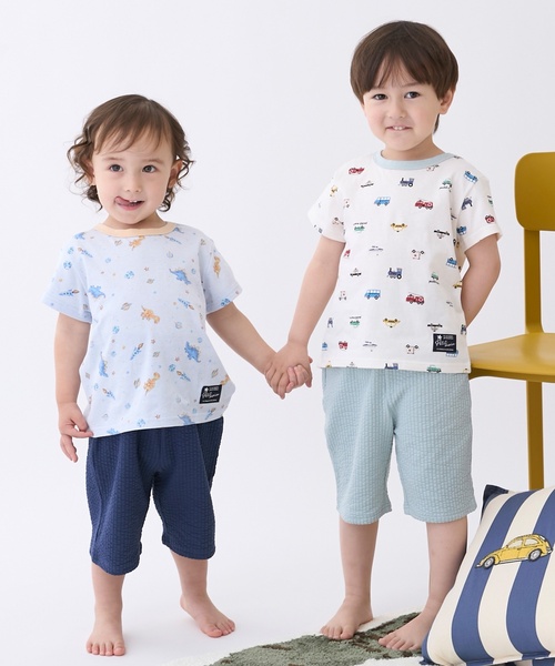 petit main(プティマイン)の「BOYS半袖パジャマ(ルームウェア/パジャマ・キッズ・ネイビー/エメラルド/サックスブルー・80cm/120cm/130cm/100cm/90cm/110cm)」の4枚目の写真