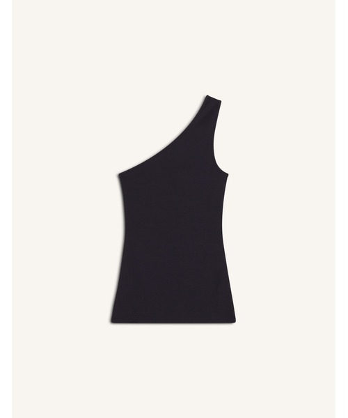 Maison Kitsune(メゾンキツネ)の「SOFT FINE RIB ASYMMETRIC TOP(タンクトップ・レディース・ブラック・S/XS/M)」の2枚目の写真