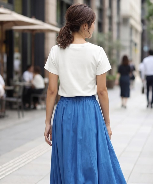 STYLE DELI(スタイルデリ)の「【Made in JAPAN】フライス半袖カットソートップス(Tシャツ/カットソー・レディース・ホワイト/ブラック/チャコールグレー/イエロー・M)」の15枚目の写真