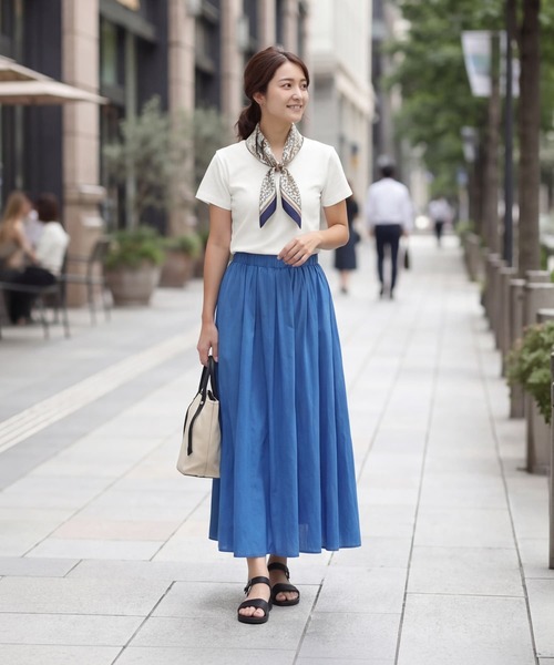 STYLE DELI(スタイルデリ)の「【Made in JAPAN】フライス半袖カットソートップス(Tシャツ/カットソー・レディース・ホワイト/ブラック/チャコールグレー/イエロー・M)」の16枚目の写真