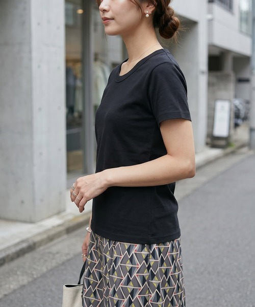 STYLE DELI(スタイルデリ)の「【Made in JAPAN】フライス半袖カットソートップス(Tシャツ/カットソー・レディース・ホワイト/ブラック/チャコールグレー/イエロー・M)」の18枚目の写真