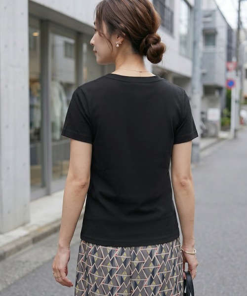 STYLE DELI(スタイルデリ)の「【Made in JAPAN】フライス半袖カットソートップス(Tシャツ/カットソー・レディース・ホワイト/ブラック/チャコールグレー/イエロー・M)」の19枚目の写真