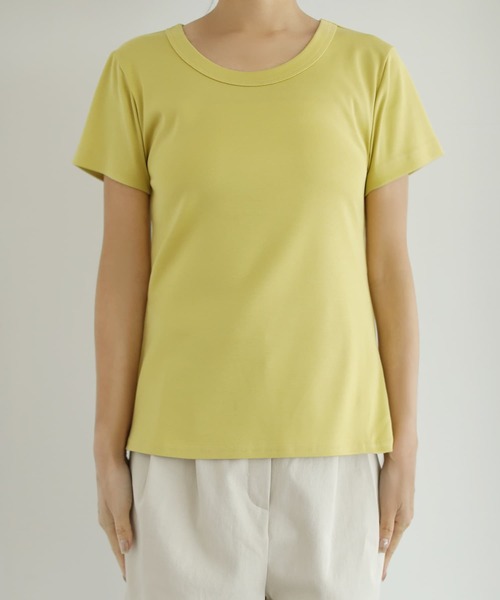 STYLE DELI(スタイルデリ)の「【Made in JAPAN】フライス半袖カットソートップス(Tシャツ/カットソー・レディース・ホワイト/ブラック/チャコールグレー/イエロー・M)」の21枚目の写真