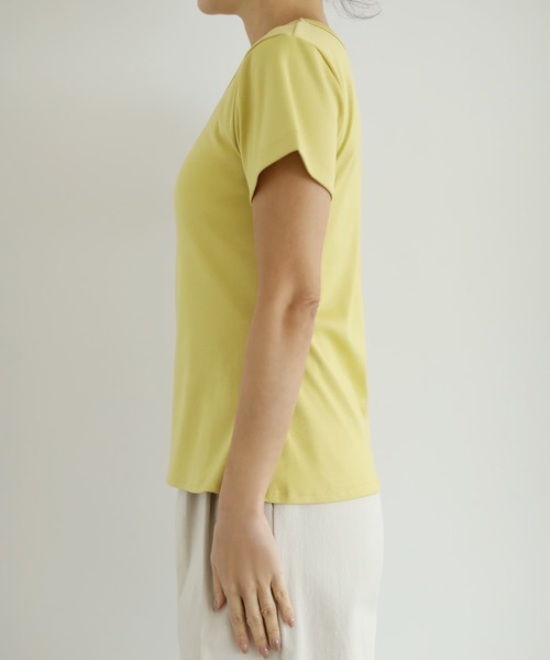 STYLE DELI(スタイルデリ)の「【Made in JAPAN】フライス半袖カットソートップス(Tシャツ/カットソー・レディース・ホワイト/ブラック/チャコールグレー/イエロー・M)」の22枚目の写真
