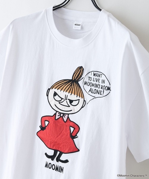MOOMIN(ムーミン)の「【ムーミン】 【綿100%のしっかりした生地】オリジナルデザイン キャラクター刺繍Tシャツ リトルミイ ニョロニョロ 大人カジュアル ユニセックス(Tシャツ/カットソー・メンズ・ベージュ系その他2/ホワイト系その他/ブラック系その他2/ブルー系その他・SMALL/LARGE/MEDIUM)」の14枚目の写真