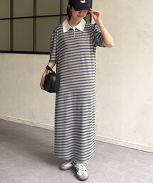 ボーダーポロワンピース