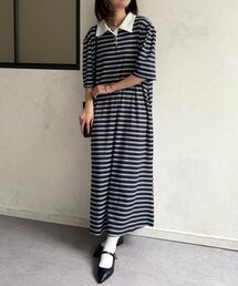 ボーダーポロワンピース
