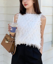 セール】FEATHER RIBBON NOSLEEVE TOPS（その他トップス）｜CLANE
