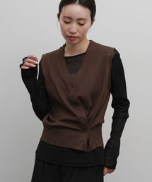 【Et】Knit wrap vest