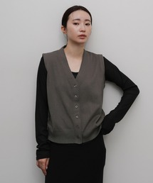 【Et】Knit wrap vest