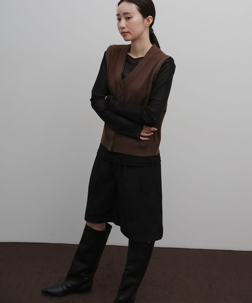 select MOCA Et(セレクトモカエト)の「【Et】Knit wrap vest(ベスト・レディース・チャコールグレー/ブラウン/アイボリー・FREE)」の22枚目の写真