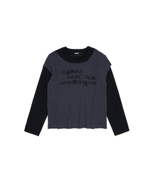 DIFFUSED LETTERING LAYERED L/S [BLACK]