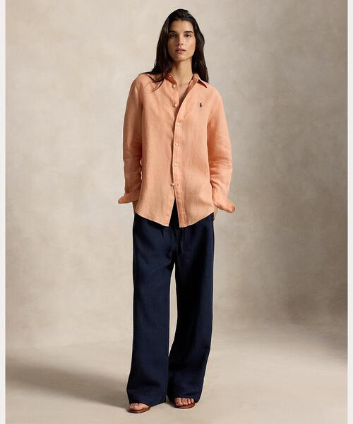 POLO RALPH LAUREN(ポロ ラルフ ローレン)の「リネン ドローストリング パンツ(その他パンツ・レディース・ネイビー系1・S/XS)」の1枚目の写真