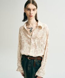NOIRER（ノイア）の「ネイチャーフラワークリンケルシャツ（レッド）（シャツ/ブラウス）」
