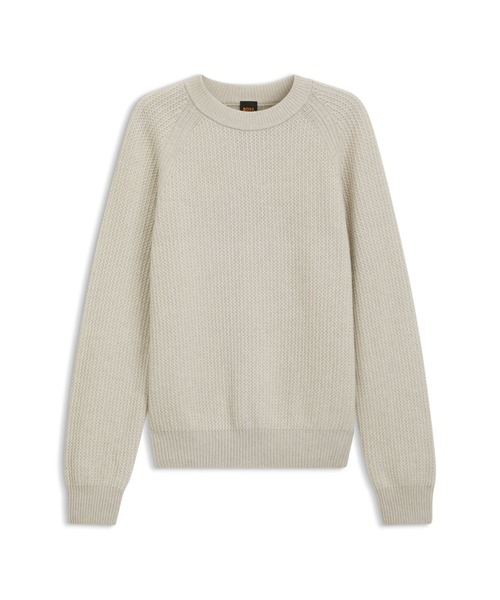 BOSS(ボス)の「【オンライン限定】リラックスフィット セーター ジグザグ リブニット(ニット/セーター・メンズ・ライトベージュ・XL/L/XXL)」の5枚目の写真