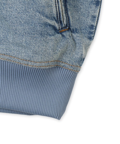 adidas(アディダス)の「adidas FIREBIRD ADICOLOR DENIM TRACK TOP / アディダス ファイヤーバード アディカラー デニム トラックトップ(デニムジャケット・メンズ・ライトインディゴブルー・M/L/XL/XXL/S/3XL)」の5枚目の写真