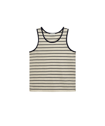 COTTON STRIPE SLEEVELESS IVORY/NAVY