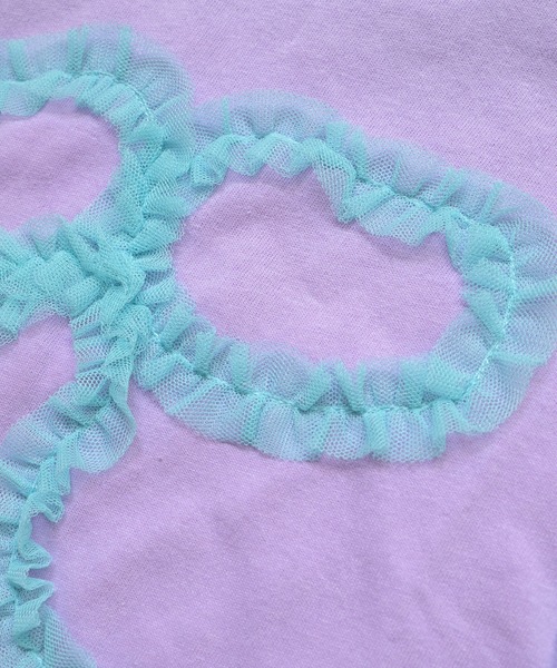 MARKEY'S（マーキーズ）の「チュールフリルリボン半袖Ｔシャツ（Tシャツ/カットソー・キッズ・チャコール/ライトグリーン/ラベンダー・80/90/95/100/110/120/130/140/150）」の18枚目の写真