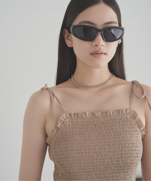 SOEMIN（ソミン）の「Shirred camisole／シャーリングキャミソール（キャミソール・レディース・ベージュ/サックスブルー/ブラック・FREE）」の18枚目の写真
