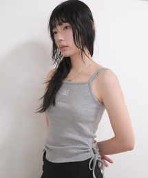 LAYER SHIRRING SLEEVELESS / GRAY