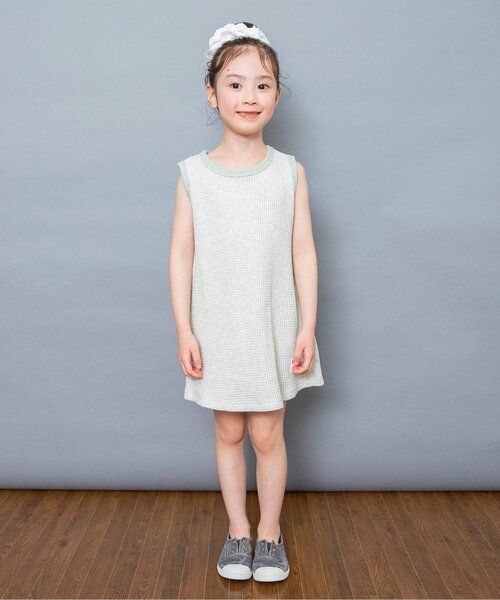 BREEZE(ブリーズ)の「ワッフルワンピース(ワンピース・キッズ・ピンク/サックスブルー/アイボリー・130/120/80/110/100/90)」の4枚目の写真