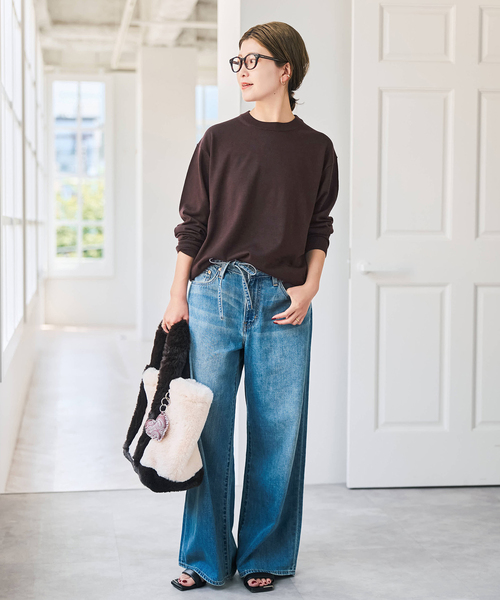 Spick & Span(スピックアンドスパン)の「《新色有り / 追加》18G クルーネックプルオーバー(ニット/セーター・レディース・ネイビー/レッド/ブラウン系その他・FREE)」の5枚目の写真