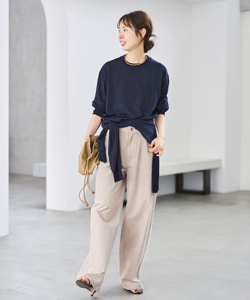 Spick & Span(スピックアンドスパン)の「《新色有り / 追加》18G クルーネックプルオーバー(ニット/セーター・レディース・ネイビー/レッド/ブラウン系その他・FREE)」の6枚目の写真