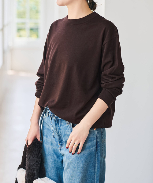 Spick & Span(スピックアンドスパン)の「《新色有り / 追加》18G クルーネックプルオーバー(ニット/セーター・レディース・ネイビー/レッド/ブラウン系その他・FREE)」の10枚目の写真