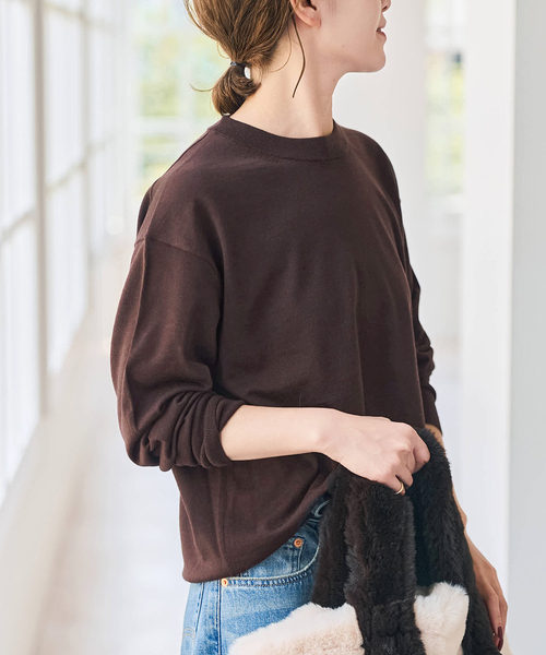 Spick & Span(スピックアンドスパン)の「《新色有り / 追加》18G クルーネックプルオーバー(ニット/セーター・レディース・ネイビー/レッド/ブラウン系その他・FREE)」の11枚目の写真