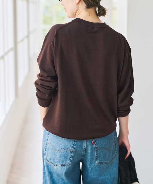 Spick & Span(スピックアンドスパン)の「《新色有り / 追加》18G クルーネックプルオーバー(ニット/セーター・レディース・ネイビー/レッド/ブラウン系その他・FREE)」の12枚目の写真
