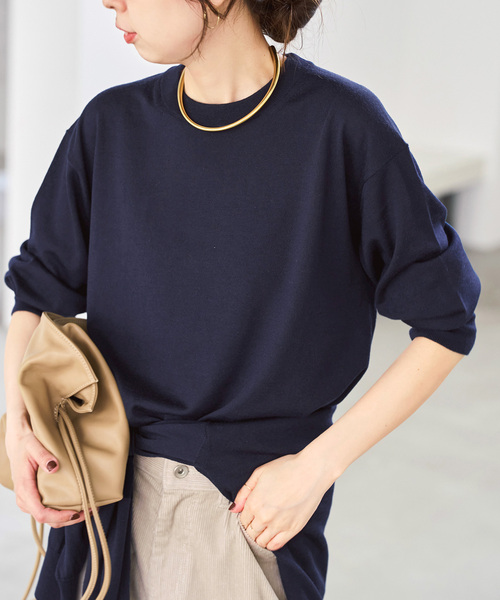 Spick & Span(スピックアンドスパン)の「《新色有り / 追加》18G クルーネックプルオーバー(ニット/セーター・レディース・ネイビー/レッド/ブラウン系その他・FREE)」の15枚目の写真