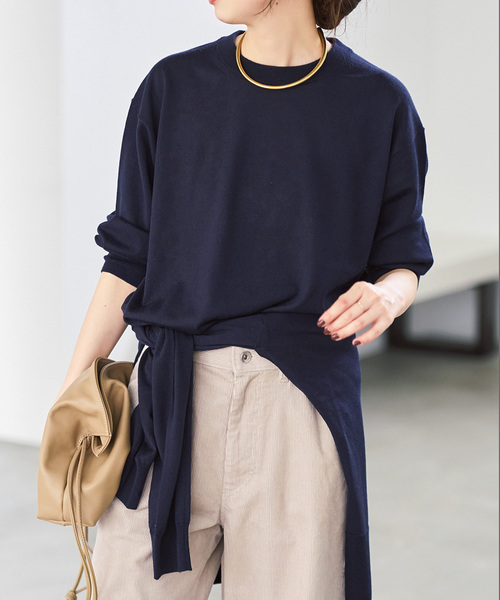 Spick & Span(スピックアンドスパン)の「《新色有り / 追加》18G クルーネックプルオーバー(ニット/セーター・レディース・ネイビー/レッド/ブラウン系その他・FREE)」の16枚目の写真