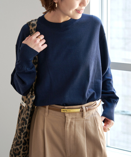 Spick & Span(スピックアンドスパン)の「《新色有り / 追加》18G クルーネックプルオーバー(ニット/セーター・レディース・ネイビー/レッド/ブラウン系その他・FREE)」の22枚目の写真