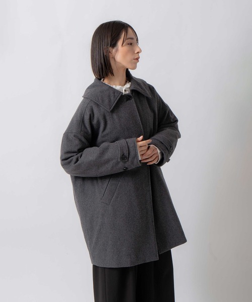 Kelen(ケレン)の「「KELEN / ケレン」ビックカラーAライン 中綿入りウールコート(その他アウター・レディース・ダークブラウン/チャコールグレー・S/M)」の13枚目の写真