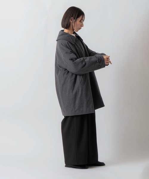 Kelen(ケレン)の「「KELEN / ケレン」ビックカラーAライン 中綿入りウールコート(その他アウター・レディース・ダークブラウン/チャコールグレー・S/M)」の14枚目の写真