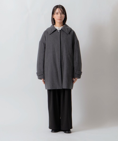 Kelen(ケレン)の「「KELEN / ケレン」ビックカラーAライン 中綿入りウールコート(その他アウター・レディース・ダークブラウン/チャコールグレー・S/M)」の17枚目の写真