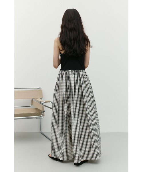 STYLEMIXER(スタイルミキサー)の「ドッキングチェックワンピース(ワンピース・レディース・アイボリー/ブラック・MEDIUM/SMALL)」の5枚目の写真