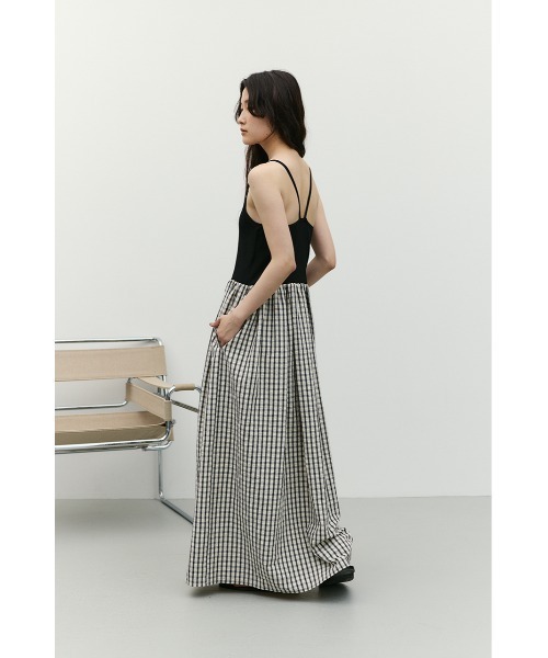 STYLEMIXER(スタイルミキサー)の「ドッキングチェックワンピース(ワンピース・レディース・アイボリー/ブラック・MEDIUM/SMALL)」の6枚目の写真